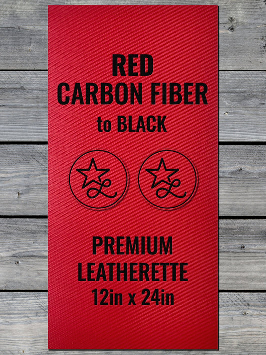 Red Carbon Fiber / Black Durra-Bull Premium Leatherette™ Sheets (12x24) - #LoneStar Adhesive#