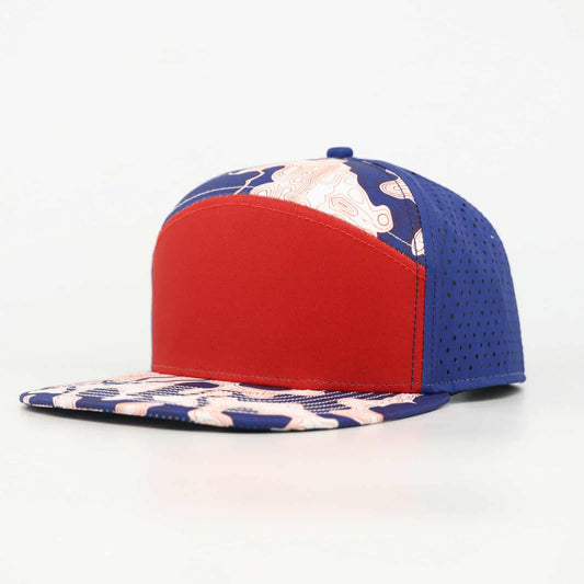 red front with red white and blue topo with blue back - LoneStar Adhesive