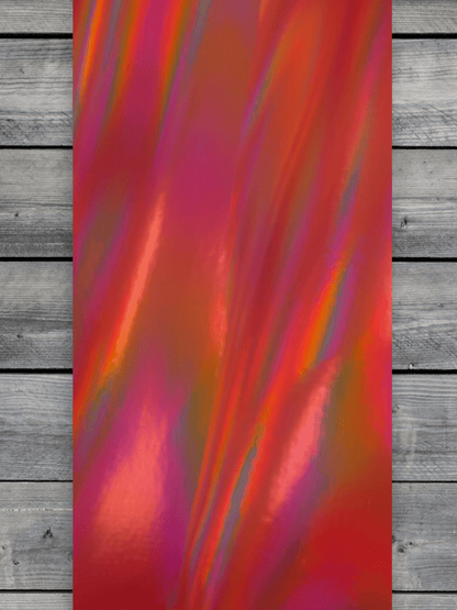 RED Holographic / Black Durra-Bull Premium Leatherette® Sheets (12x24) - #LoneStar Adhesive#