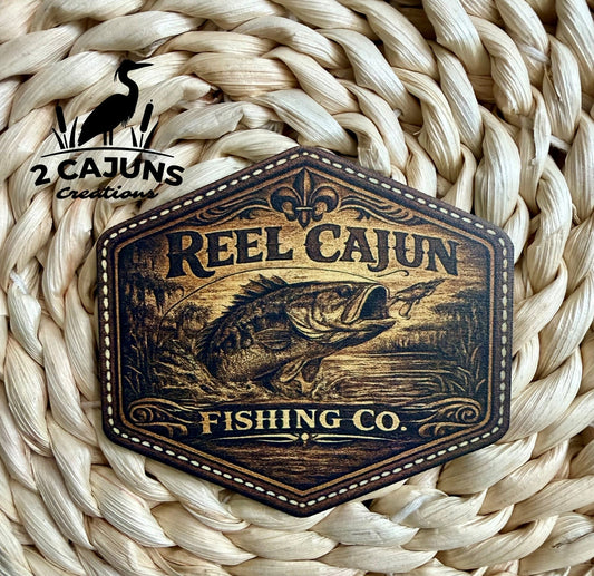 Reel Cajun Fishing Co Louisiana UV Printed Hat Patch - LoneStar Adhesive
