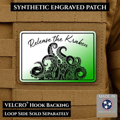 Release the Kraken Funny Morale Patch | Made in USA | VELCRO® Brand Hook Backing - LoneStar Adhesive