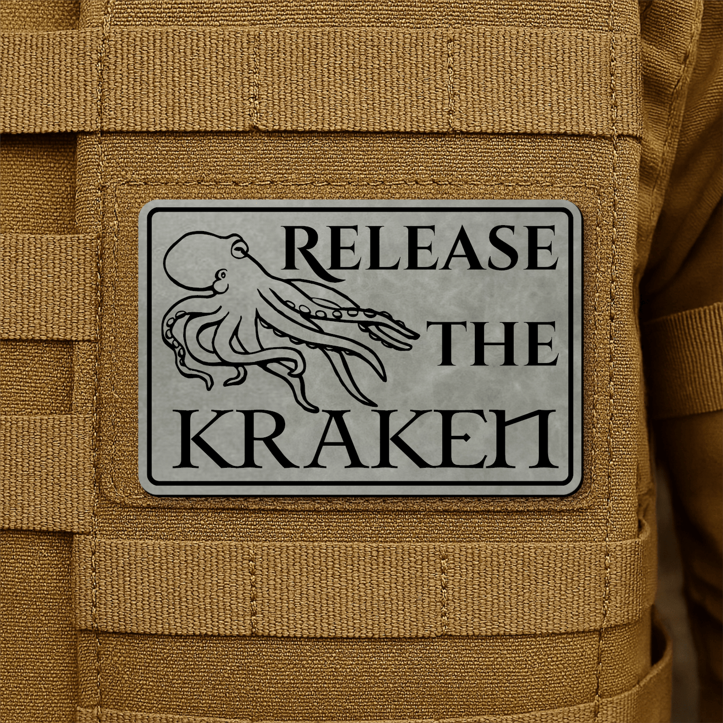 Release The Kraken Funny Nautical Morale Patch 2"x3" Hook & Loop | Made in USA - LoneStar Adhesive