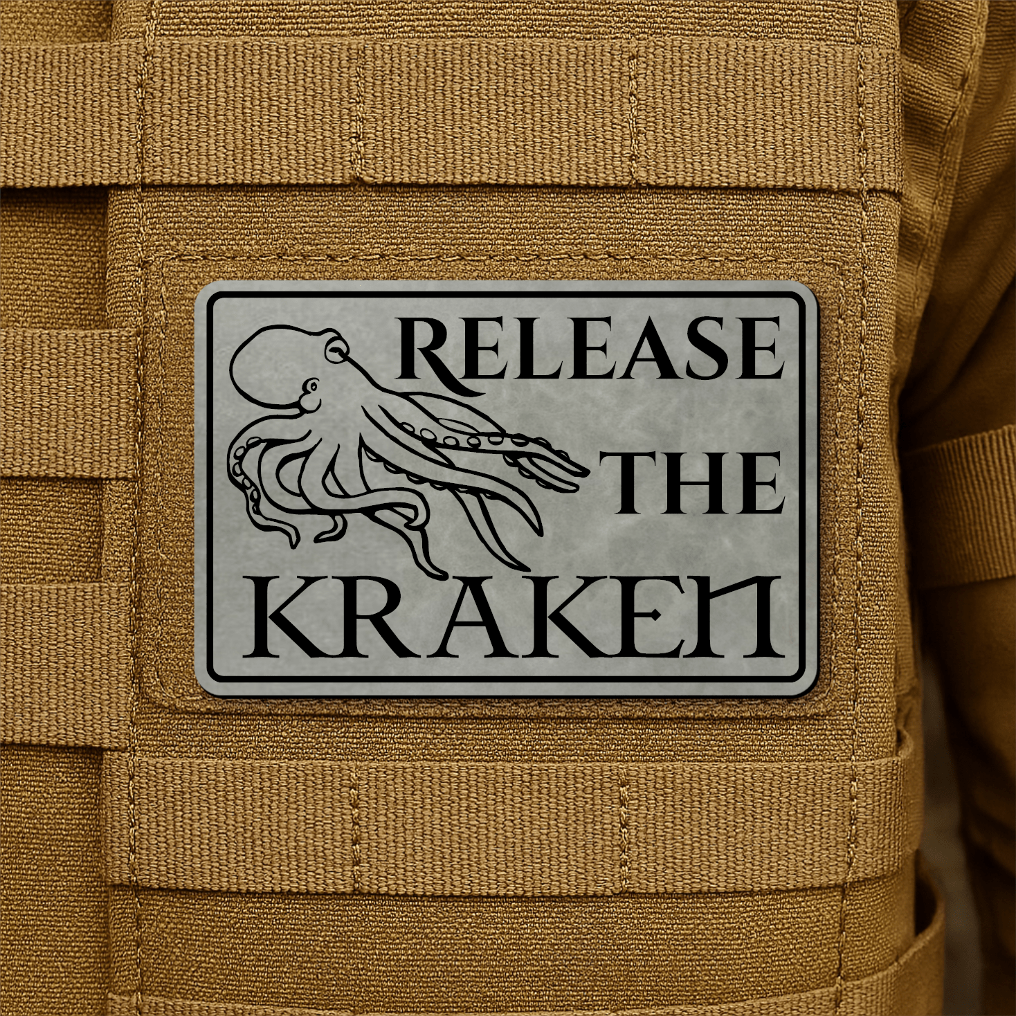 Release The Kraken Funny Nautical Morale Patch 2"x3" Hook & Loop | Made in USA - LoneStar Adhesive