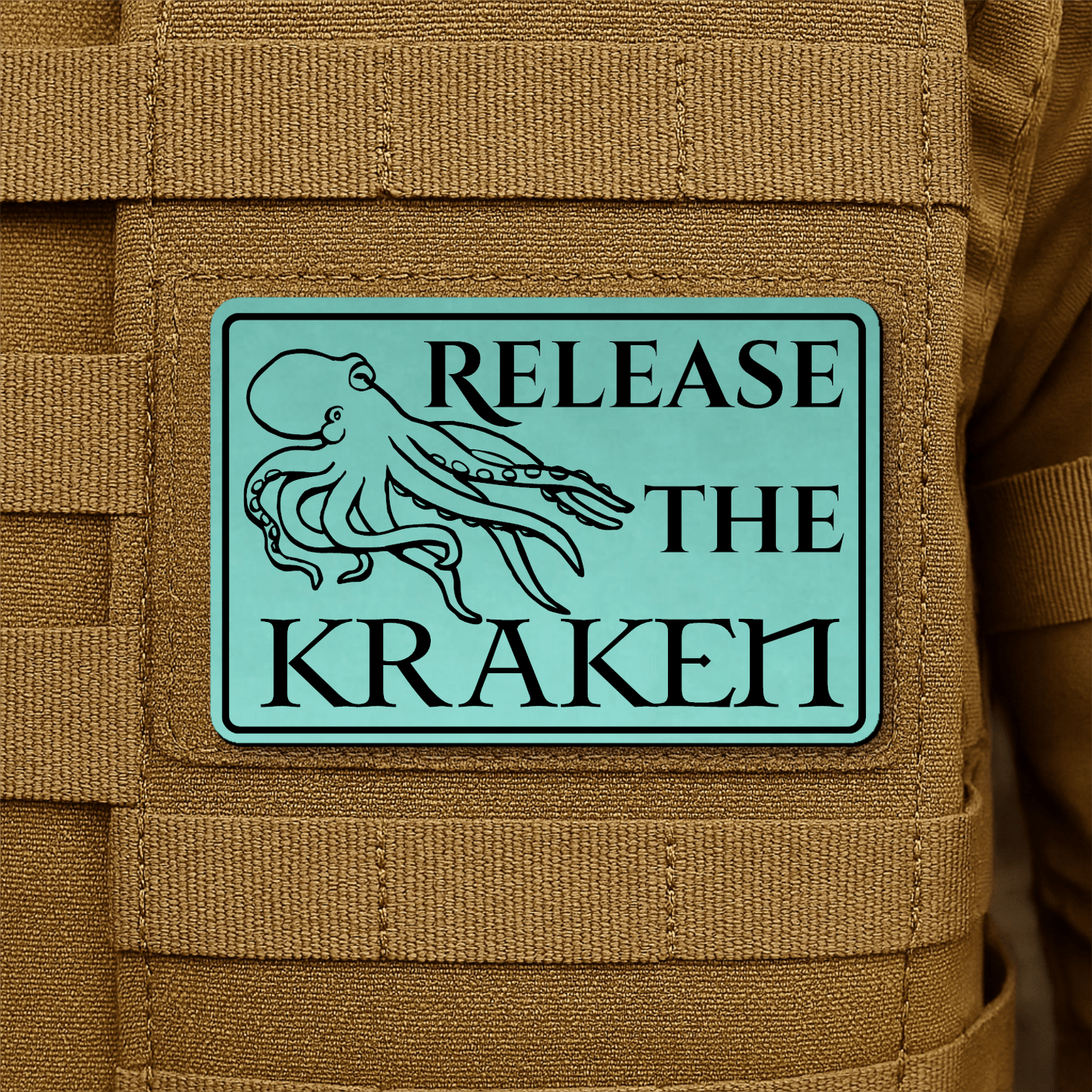 Release The Kraken Funny Nautical Morale Patch 2"x3" Hook & Loop | Made in USA - LoneStar Adhesive