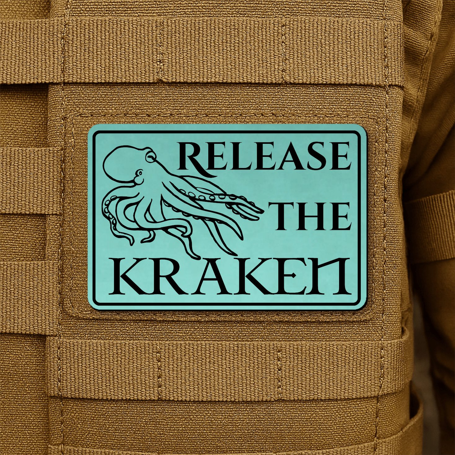 Release The Kraken Funny Nautical Morale Patch 2"x3" Hook & Loop | Made in USA - LoneStar Adhesive