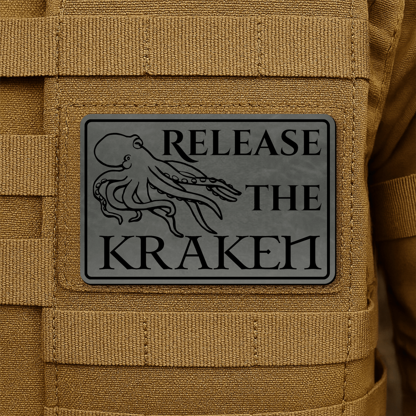 Release The Kraken Funny Nautical Morale Patch 2"x3" Hook & Loop | Made in USA - LoneStar Adhesive