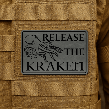 Release The Kraken Funny Nautical Morale Patch 2"x3" Hook & Loop | Made in USA - LoneStar Adhesive