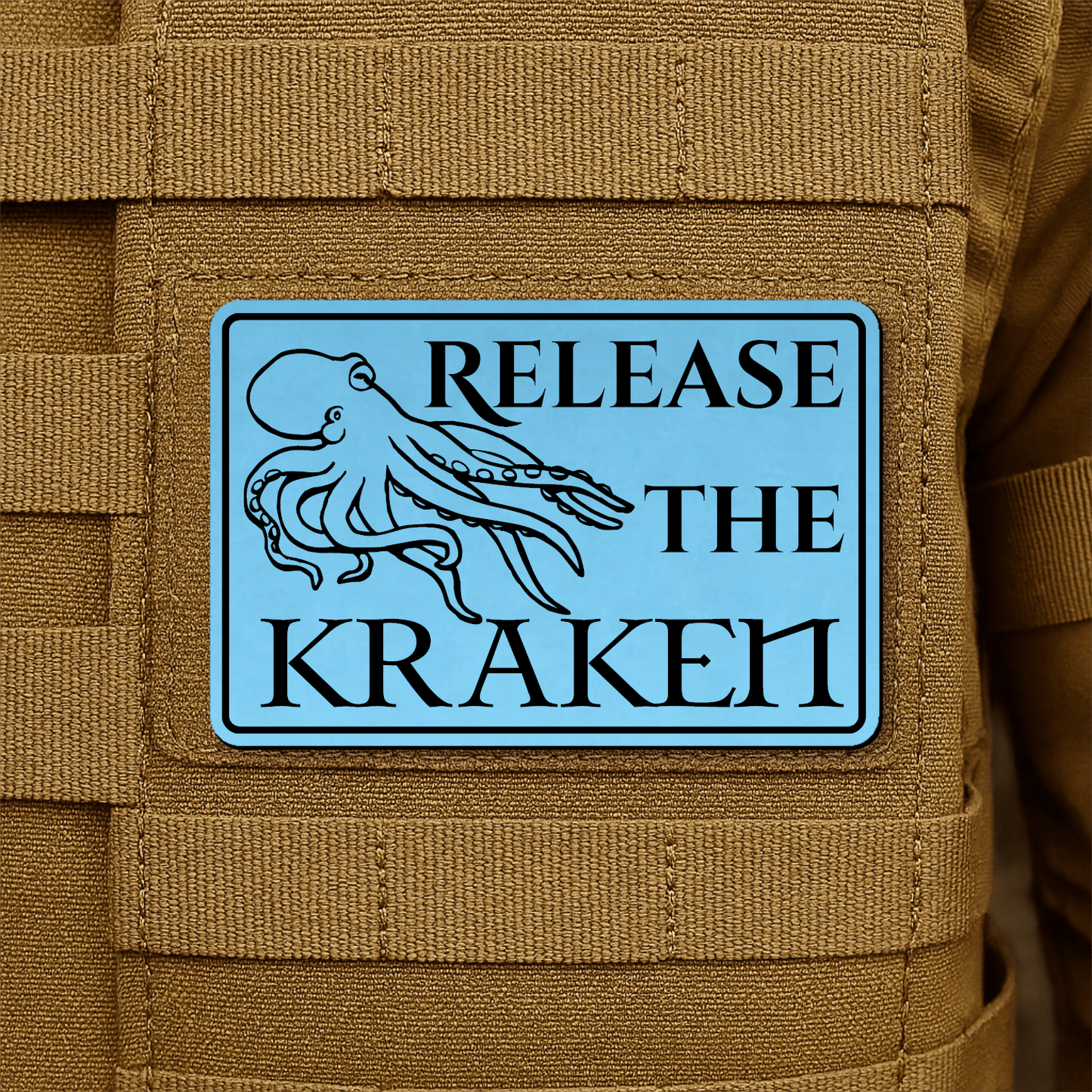 Release The Kraken Funny Nautical Morale Patch 2"x3" Hook & Loop | Made in USA - LoneStar Adhesive