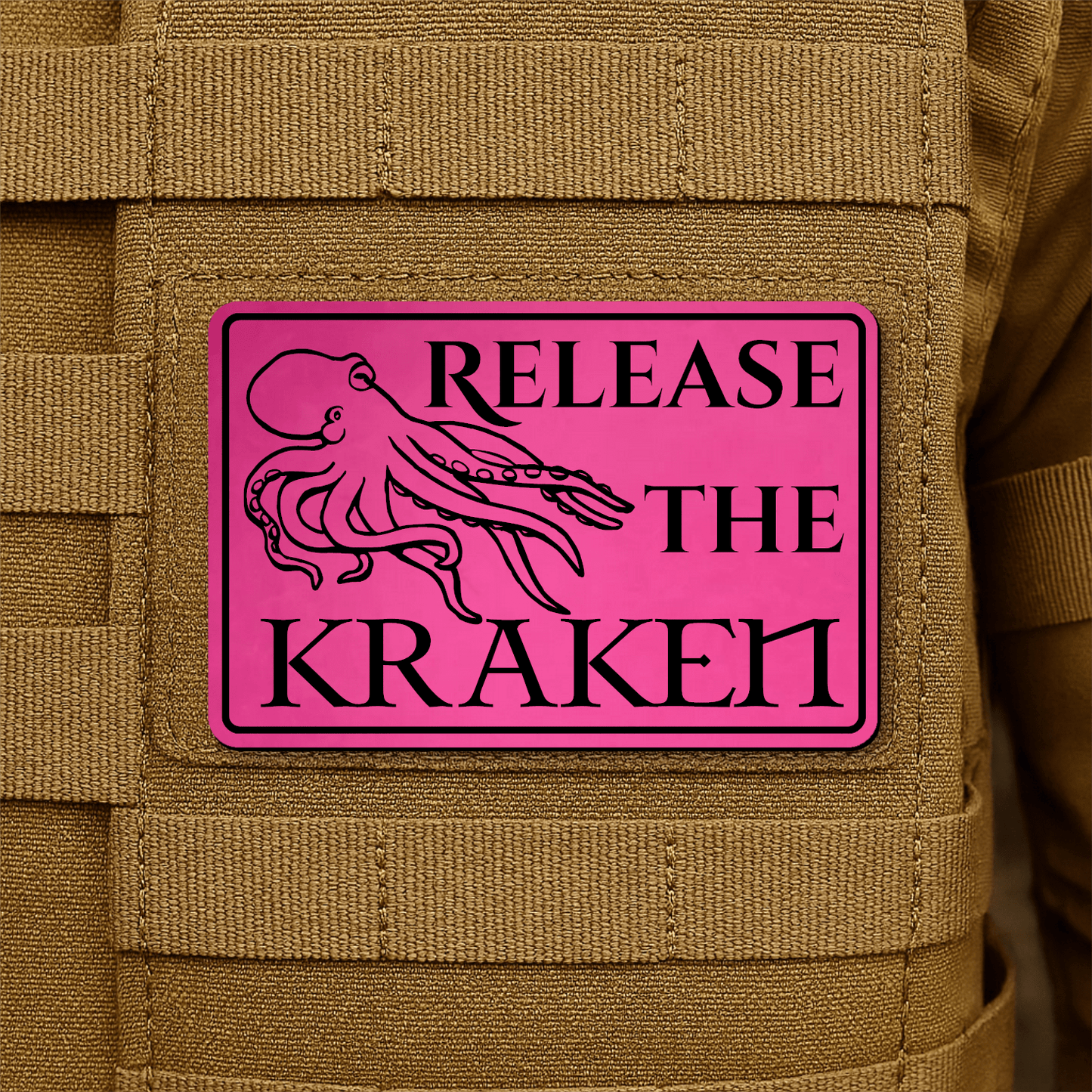 Release The Kraken Funny Nautical Morale Patch 2"x3" Hook & Loop | Made in USA - LoneStar Adhesive