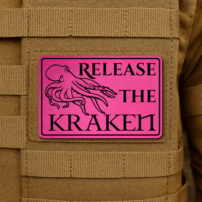 Release The Kraken Funny Nautical Morale Patch 2"x3" Hook & Loop | Made in USA - LoneStar Adhesive