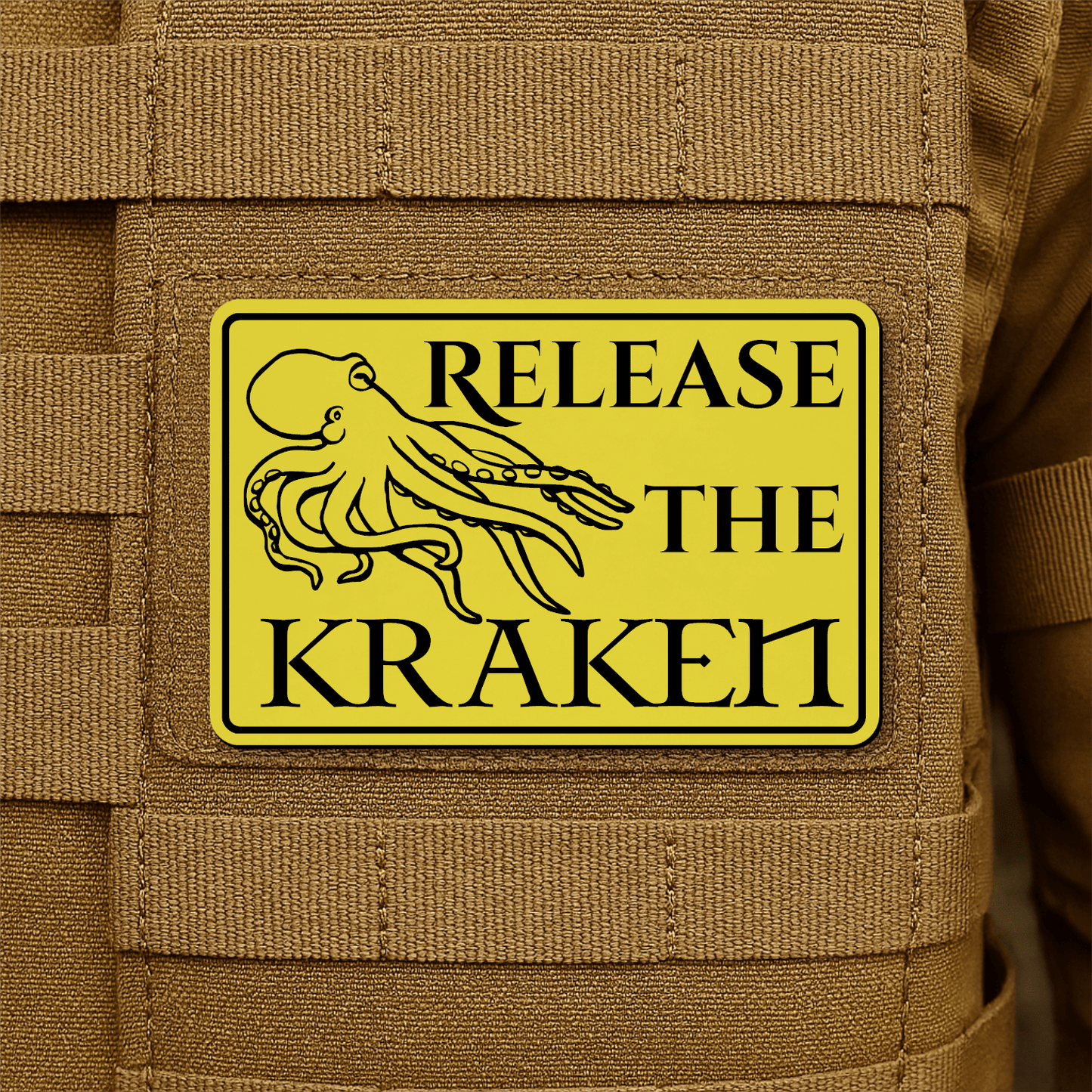 Release The Kraken Funny Nautical Morale Patch 2"x3" Hook & Loop | Made in USA - LoneStar Adhesive