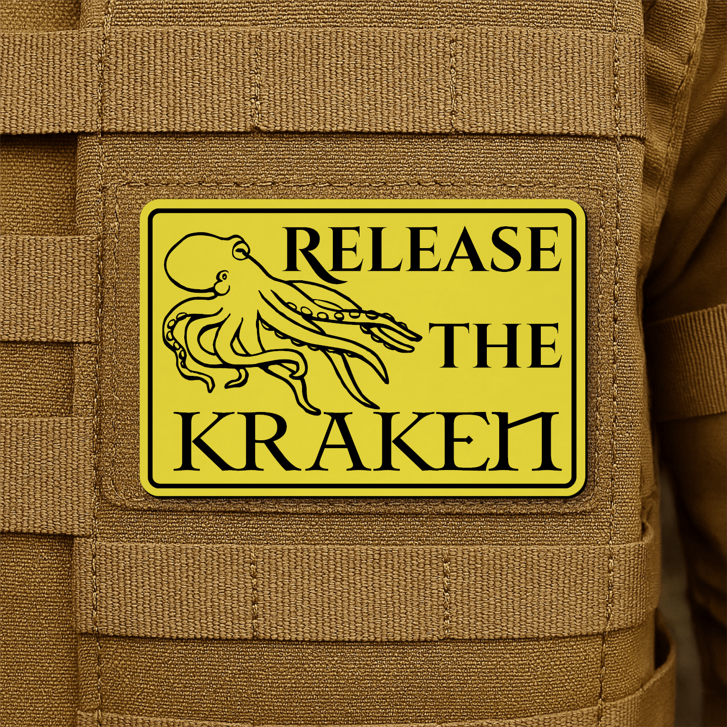 Release The Kraken Funny Nautical Morale Patch 2"x3" Hook & Loop | Made in USA - LoneStar Adhesive