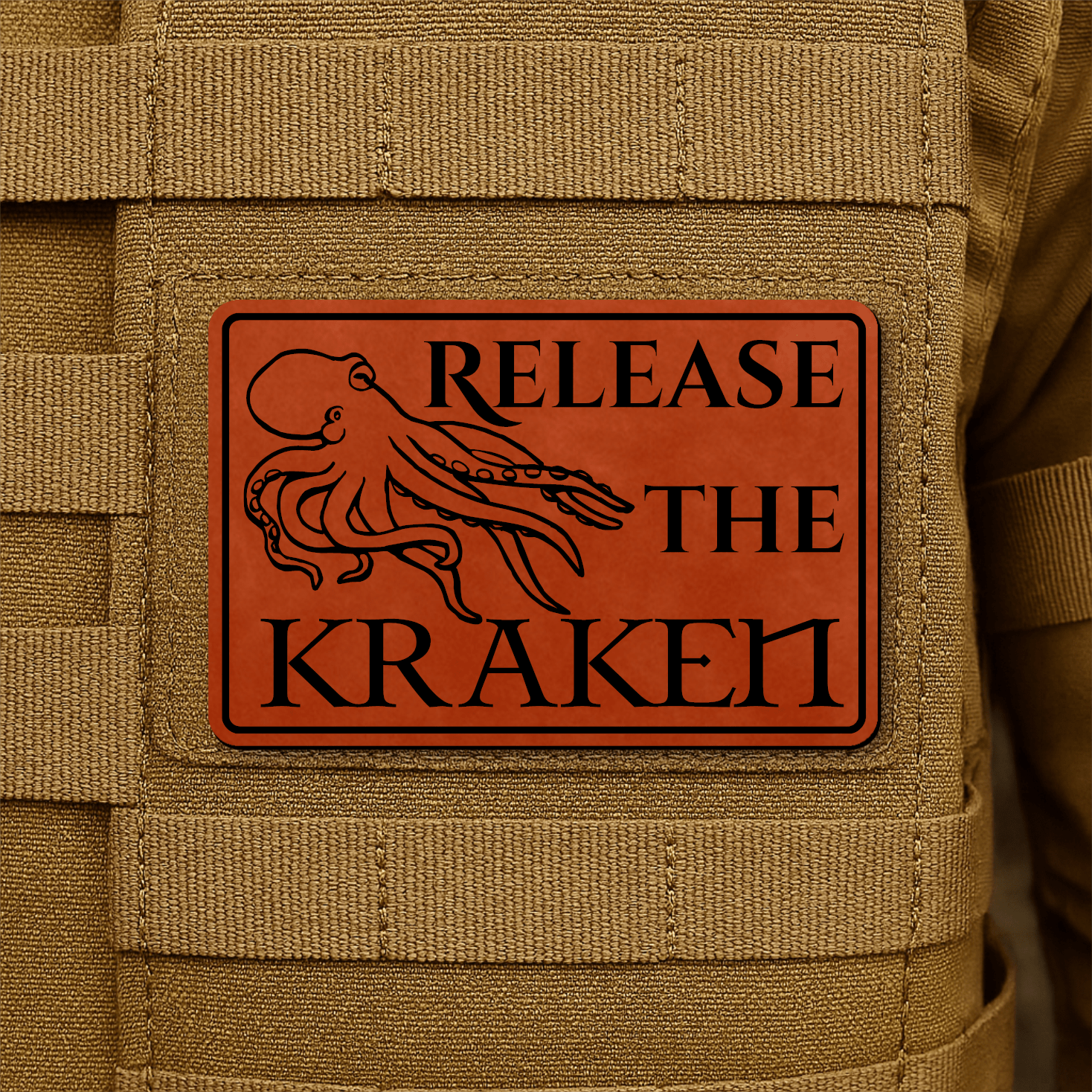 Release The Kraken Funny Nautical Morale Patch 2"x3" Hook & Loop | Made in USA - LoneStar Adhesive