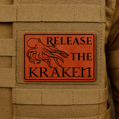 Release The Kraken Funny Nautical Morale Patch 2"x3" Hook & Loop | Made in USA - LoneStar Adhesive