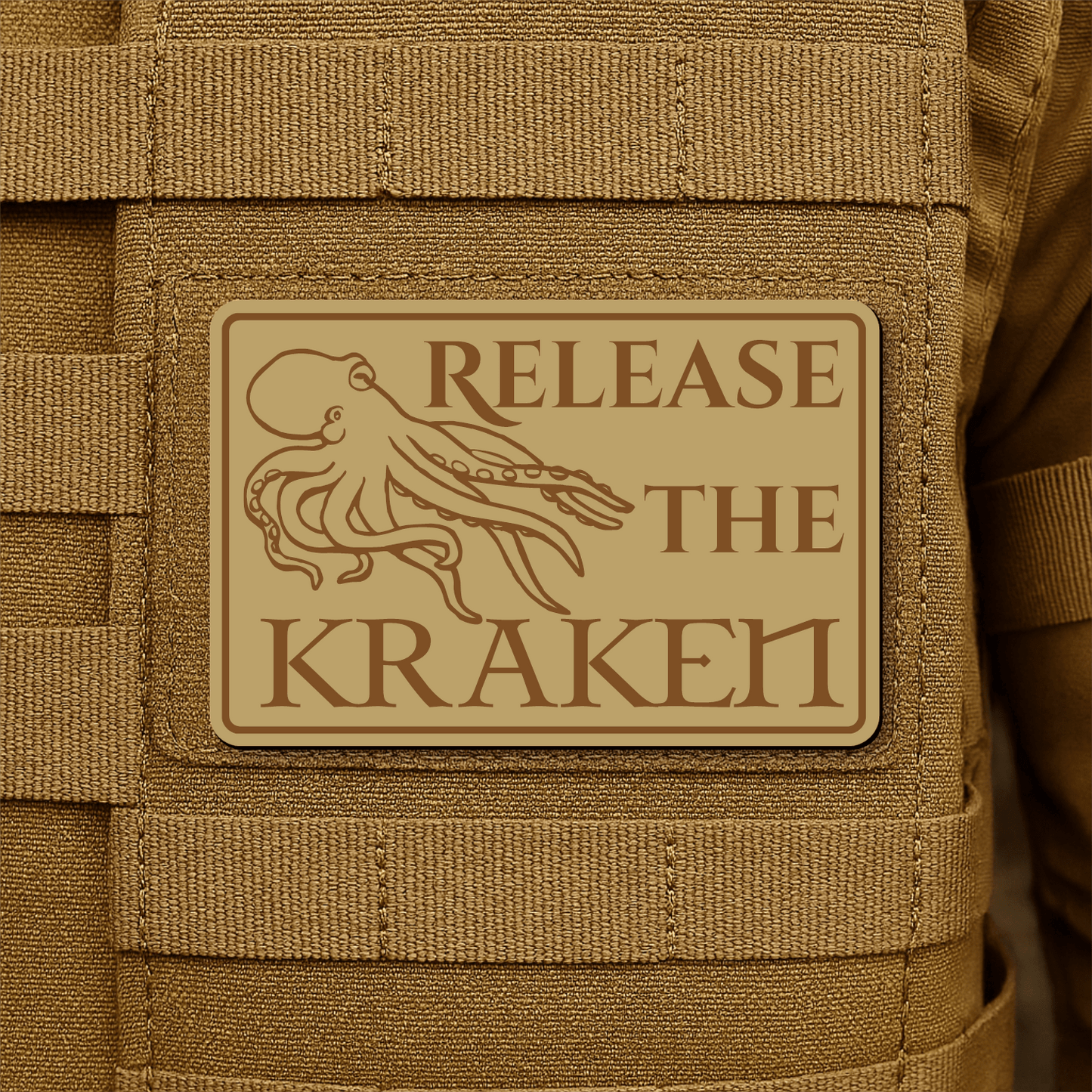 Release The Kraken Funny Nautical Morale Patch 2"x3" Hook & Loop | Made in USA - LoneStar Adhesive