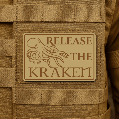 Release The Kraken Funny Nautical Morale Patch 2"x3" Hook & Loop | Made in USA - LoneStar Adhesive