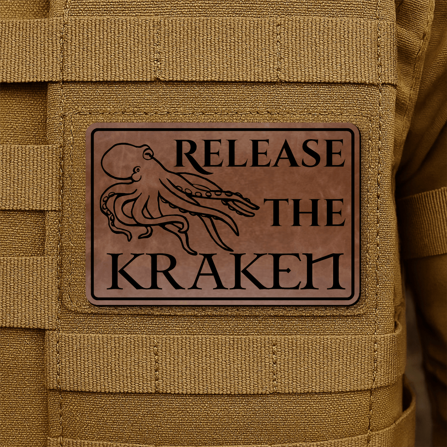 Release The Kraken Funny Nautical Morale Patch 2"x3" Hook & Loop | Made in USA - LoneStar Adhesive