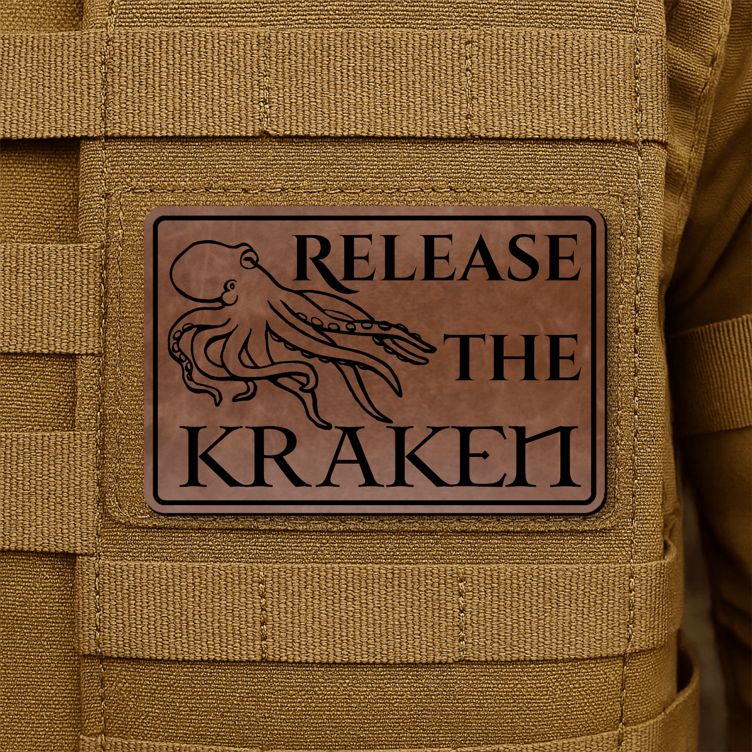 Release The Kraken Funny Nautical Morale Patch 2"x3" Hook & Loop | Made in USA - LoneStar Adhesive