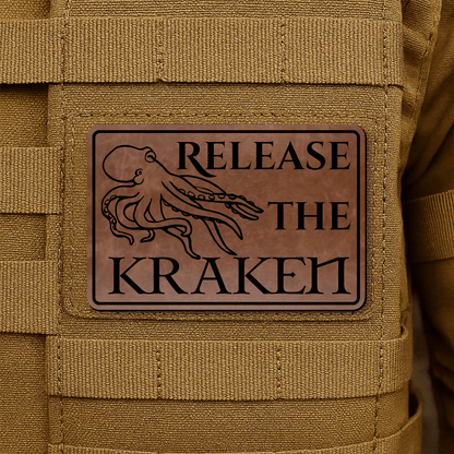 Release The Kraken Funny Nautical Morale Patch 2"x3" Hook & Loop | Made in USA - LoneStar Adhesive
