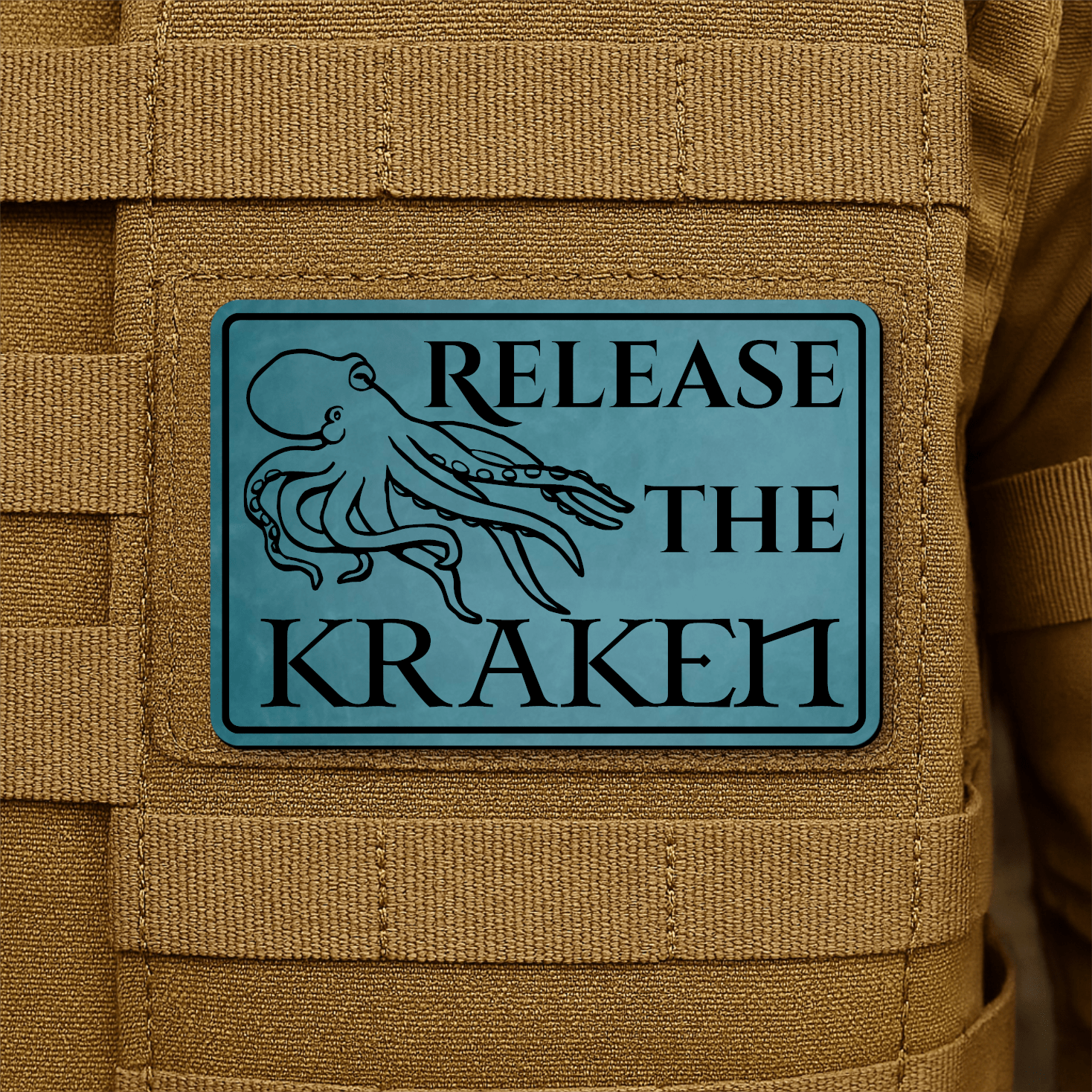 Release The Kraken Funny Nautical Morale Patch 2"x3" Hook & Loop | Made in USA - LoneStar Adhesive