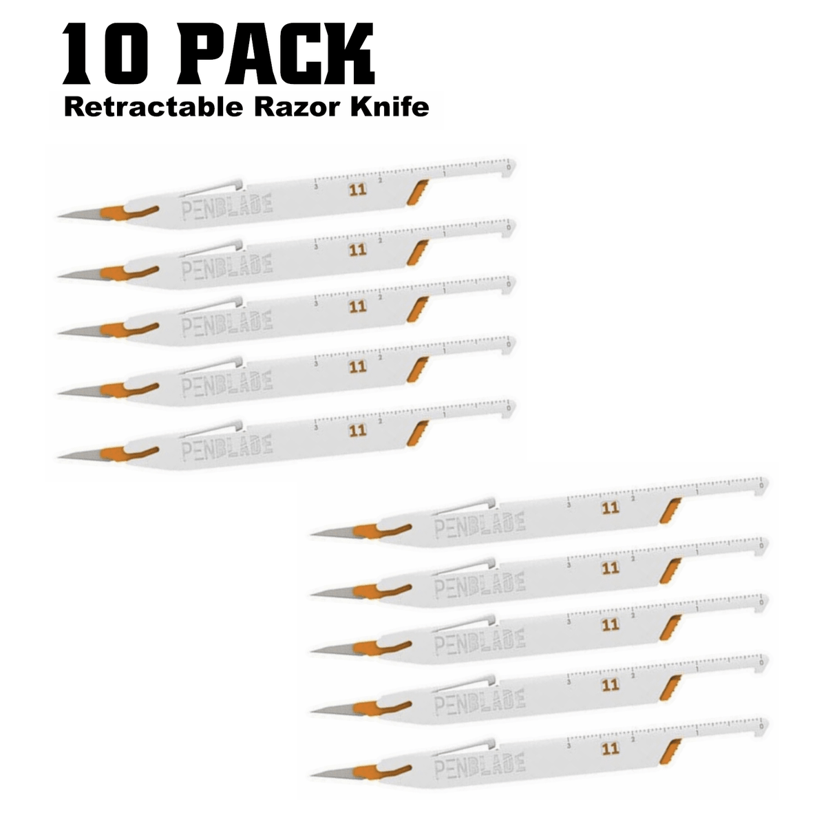 Retractable Crafting Knives, Razor PenBlades 11 for Crafts, Vinyl Decals, Stickers & Leather - LoneStar Adhesive