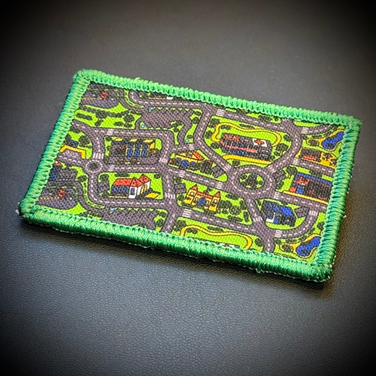 Retro Toy Car Play Rug Funny Printed Morale Patch, 2x3" | VELCRO® Brand Hook Backing - #LoneStar Adhesive#