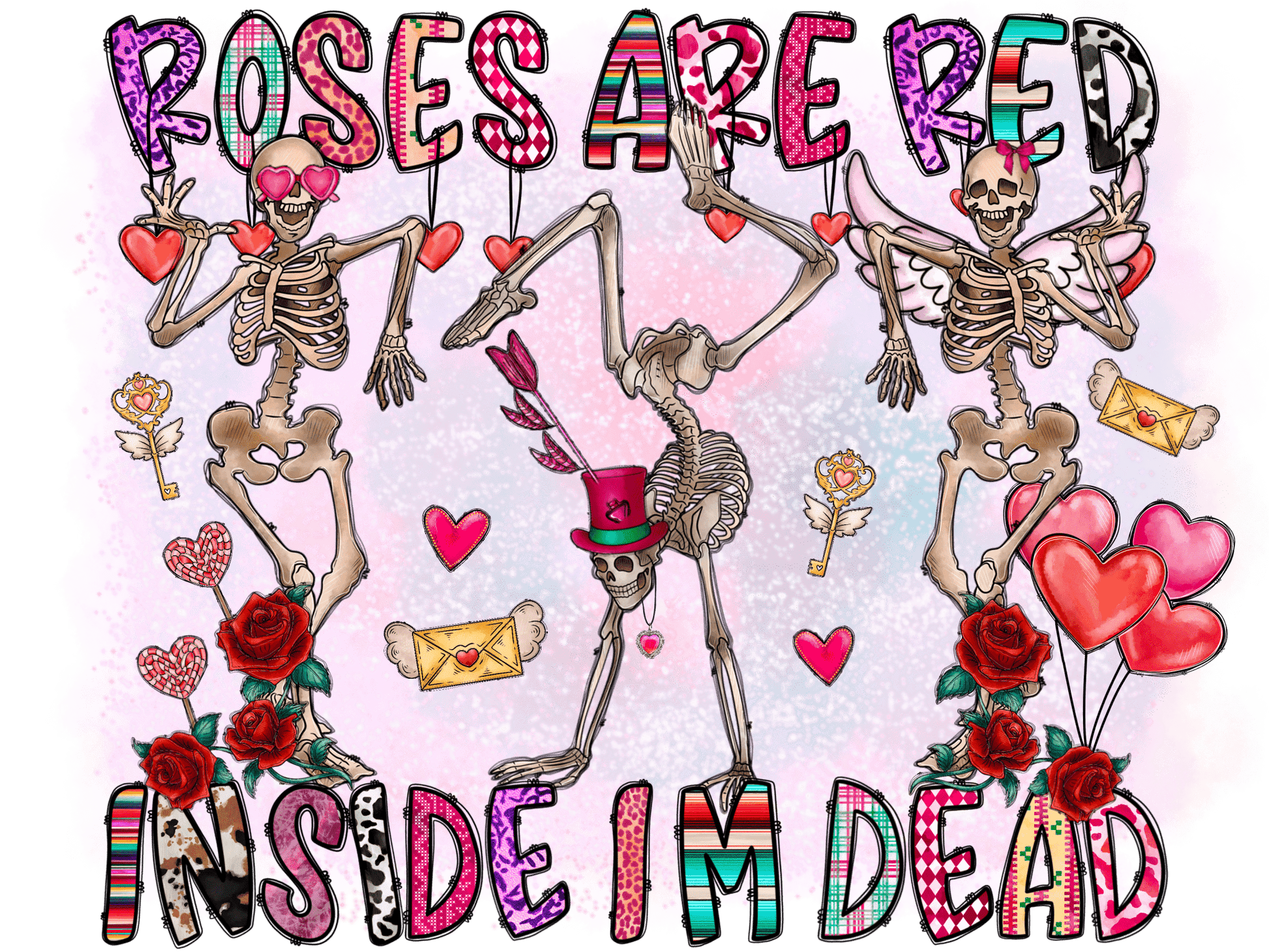 "Roses are RED, Inside im DEAD" DTF TRANSFER - #LoneStar Adhesive#