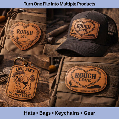 Rough Love Western Patch SVG Bundle - LoneStar Adhesive