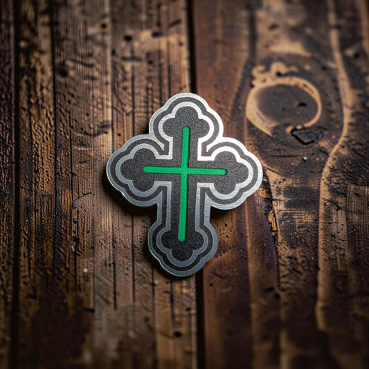 Rounded Gothic Cross Hat Patch - LoneStar Adhesive