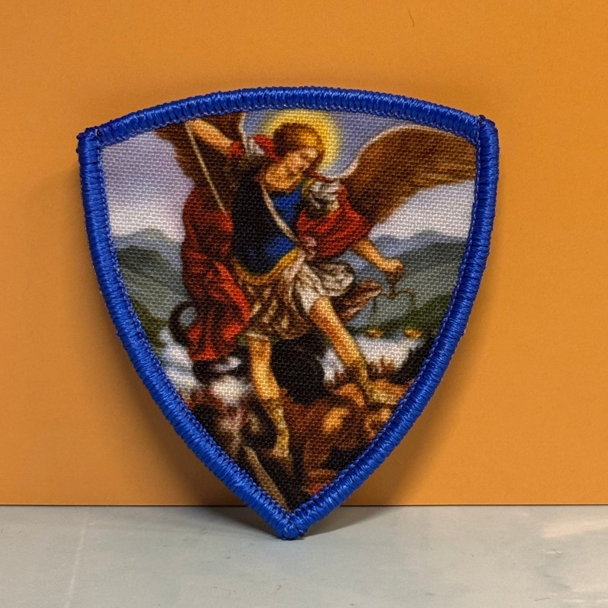 Saint Michael Shield Printed Morale Patch, 2.6x3" | VELCRO® Brand Hook Backing - #LoneStar Adhesive#