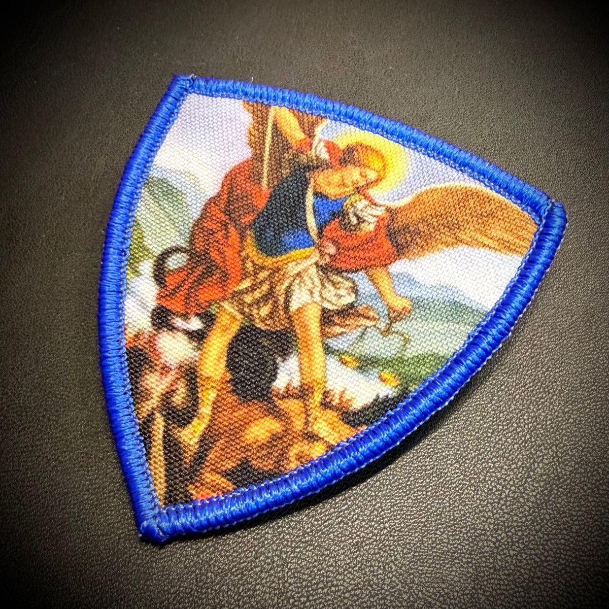 Saint Michael Shield Printed Morale Patch, 2.6x3" | VELCRO® Brand Hook Backing - #LoneStar Adhesive#
