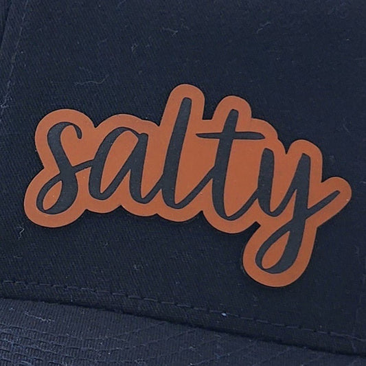 Salty Beach Engraved Leatherette Hat Patch - MR01 - LoneStar Adhesive