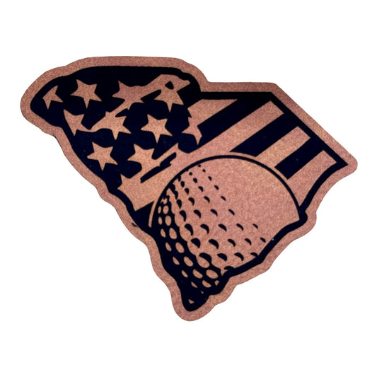 SC American Flag Golf leatherette Patch - #LoneStar Adhesive#