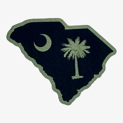 SC Palmetto Tree & Moon leatherette Patch - #LoneStar Adhesive#