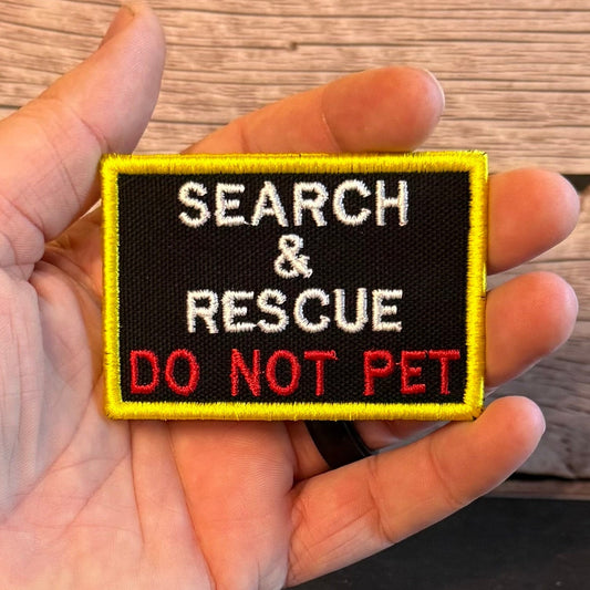 Search & Rescue Dog K9 Service Morale Patch, 2x3" | Made in USA | VELCRO® Brand Hook Backing - LoneStar Adhesive