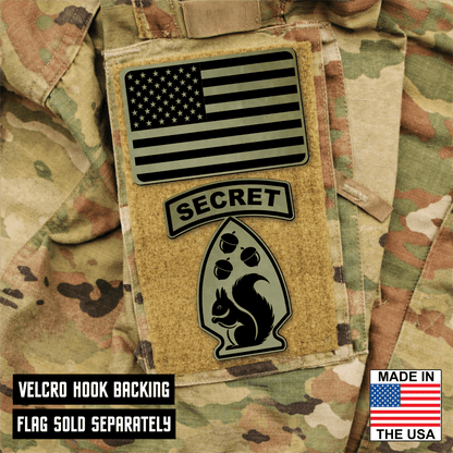 Secret Squirrel Division Morale Patch – 2.2" x 3” Hook & Loop | Made in USA - LoneStar Adhesive