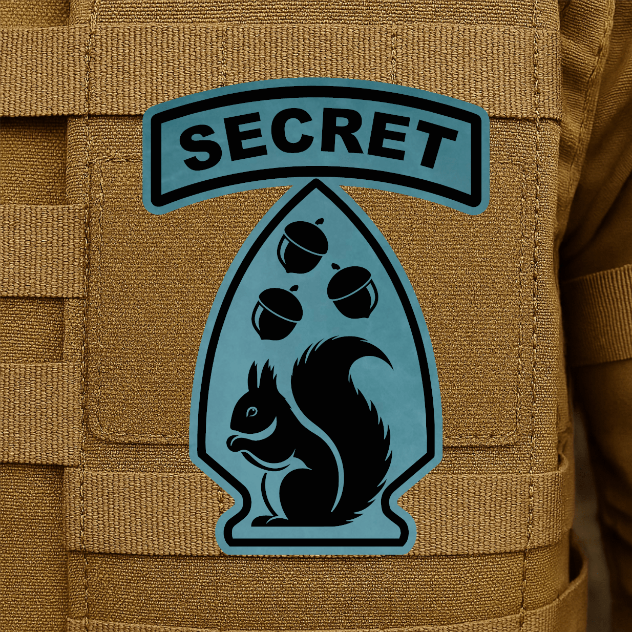 Secret Squirrel Division Morale Patch – 2.2" x 3” Hook & Loop | Made in USA - LoneStar Adhesive