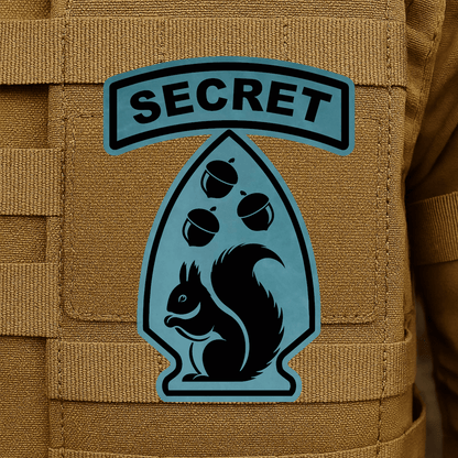 Secret Squirrel Division Morale Patch – 2.2" x 3” Hook & Loop | Made in USA - LoneStar Adhesive