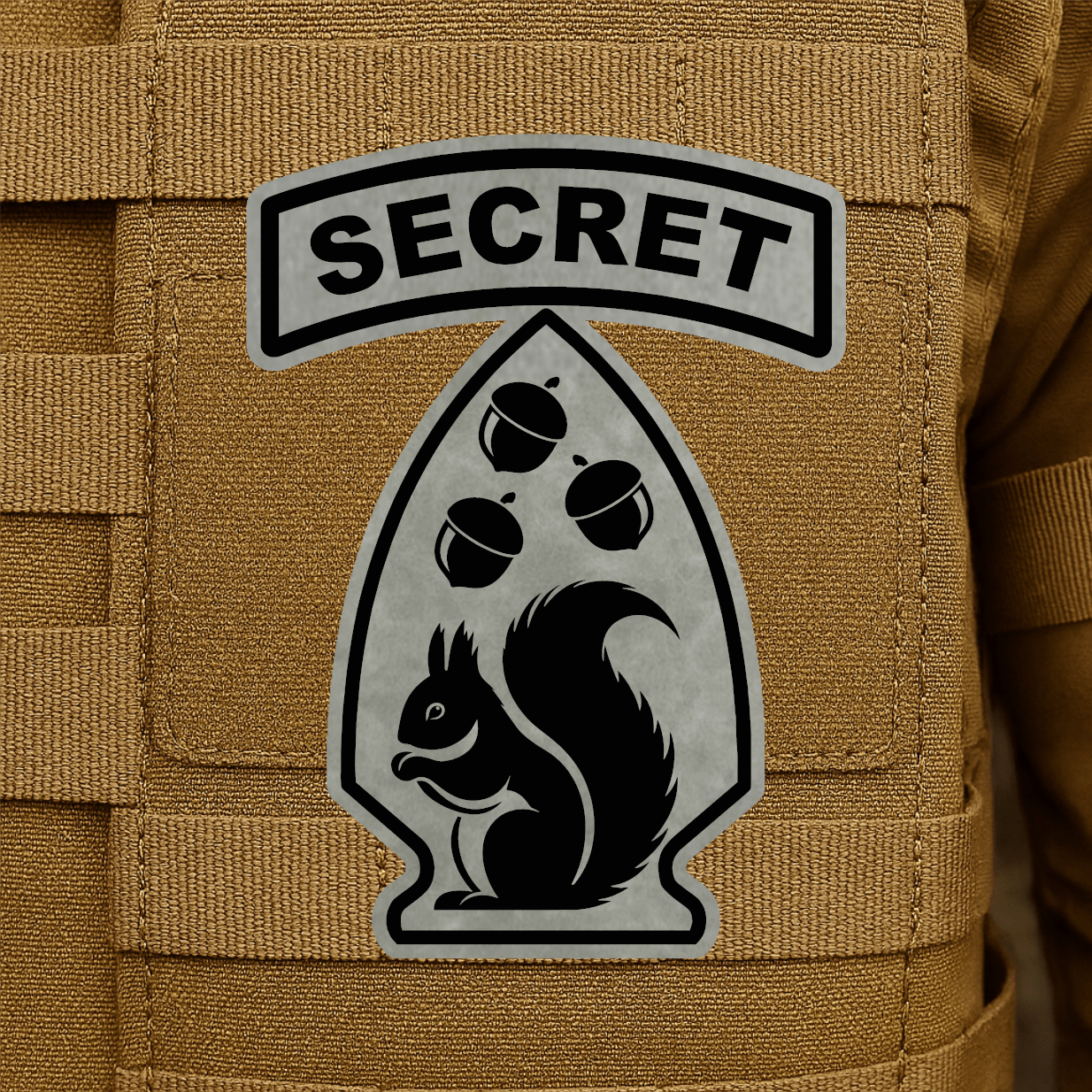 Secret Squirrel Division Morale Patch – 2.2" x 3” Hook & Loop | Made in USA - LoneStar Adhesive