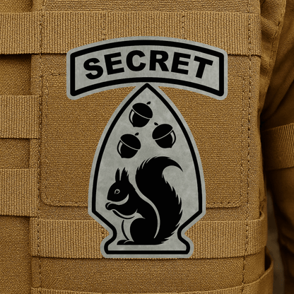 Secret Squirrel Division Morale Patch – 2.2" x 3” Hook & Loop | Made in USA - LoneStar Adhesive