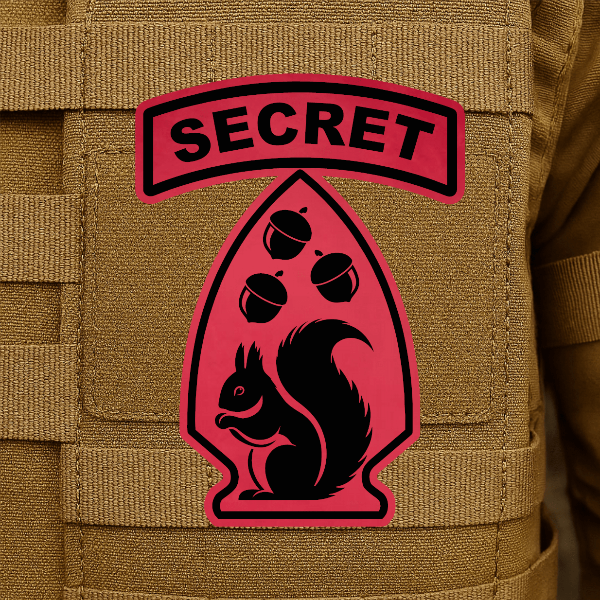Secret Squirrel Division Morale Patch – 2.2" x 3” Hook & Loop | Made in USA - LoneStar Adhesive