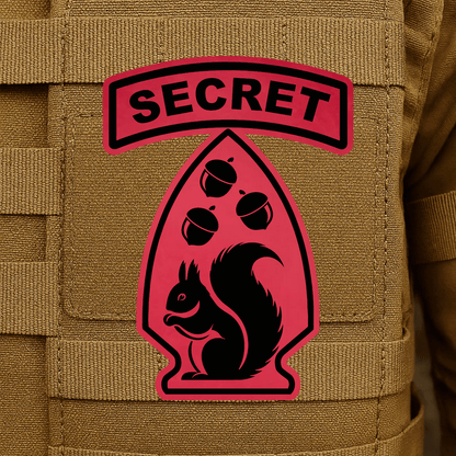 Secret Squirrel Division Morale Patch – 2.2" x 3” Hook & Loop | Made in USA - LoneStar Adhesive
