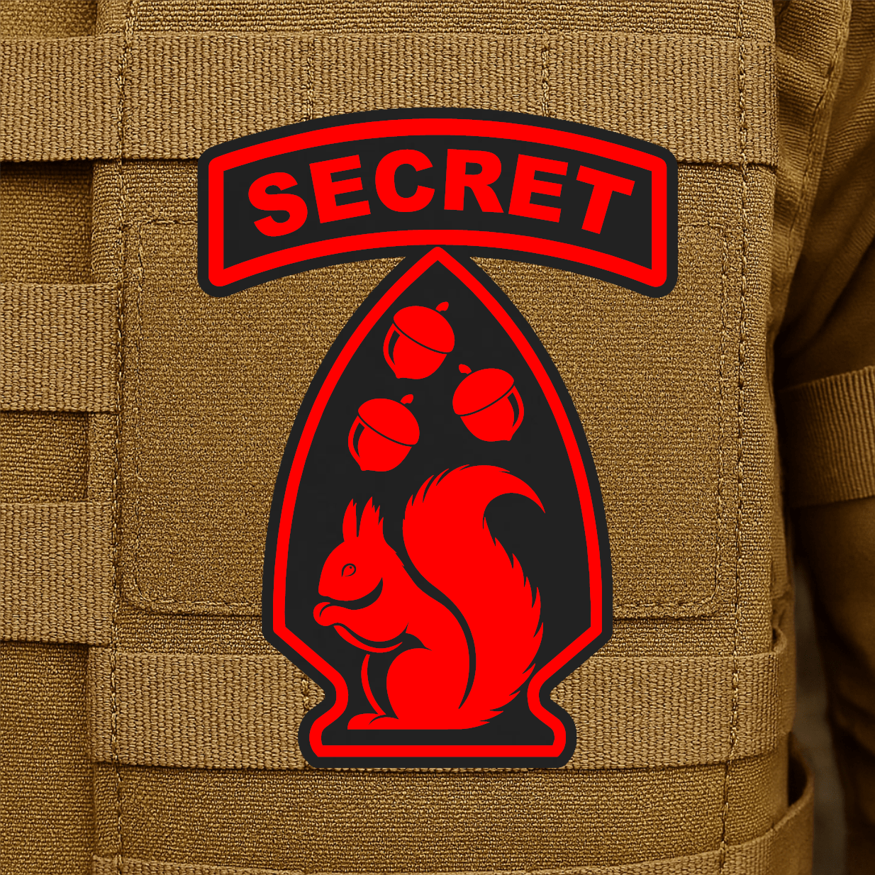 Secret Squirrel Division Morale Patch – 2.2" x 3” Hook & Loop | Made in USA - LoneStar Adhesive