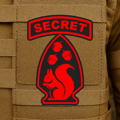 Secret Squirrel Division Morale Patch – 2.2" x 3” Hook & Loop | Made in USA - LoneStar Adhesive