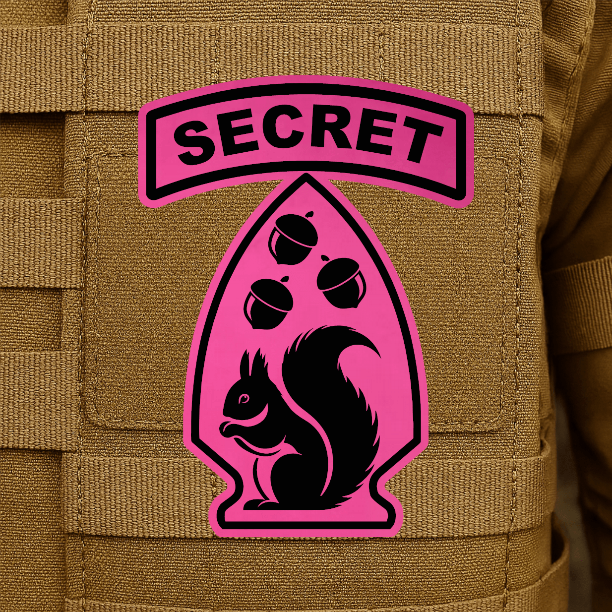 Secret Squirrel Division Morale Patch – 2.2" x 3” Hook & Loop | Made in USA - LoneStar Adhesive