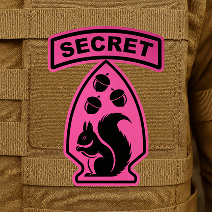 Secret Squirrel Division Morale Patch – 2.2" x 3” Hook & Loop | Made in USA - LoneStar Adhesive