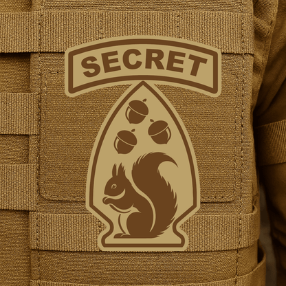 Secret Squirrel Division Morale Patch – 2.2" x 3” Hook & Loop | Made in USA - LoneStar Adhesive