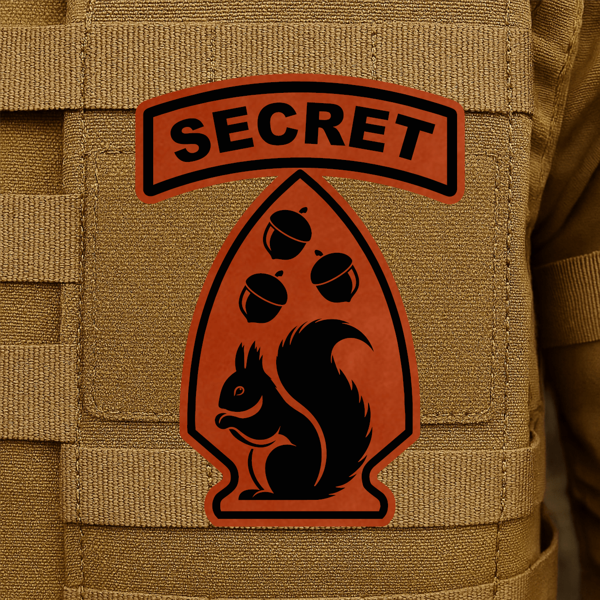 Secret Squirrel Division Morale Patch – 2.2" x 3” Hook & Loop | Made in USA - LoneStar Adhesive
