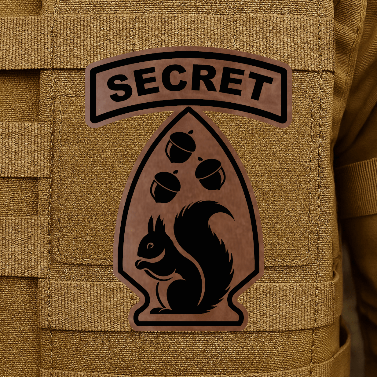 Secret Squirrel Division Morale Patch – 2.2" x 3” Hook & Loop | Made in USA - LoneStar Adhesive