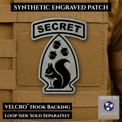 Secret Squirrel Military Division Funny Morale Patch, 2.2x3" | Made in USA | VELCRO® Brand Hook Backing